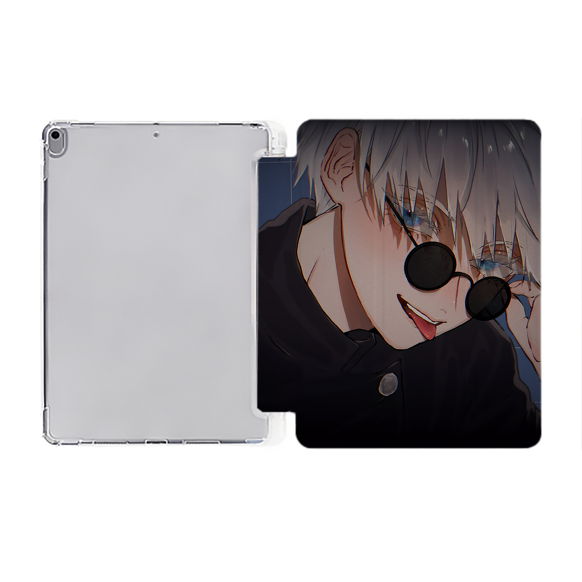 （画像用） 呪術廻戦 Jujutsu Kaisen IPad ケース ペン収納付き 三つ折りスタンド PUレザー×シリコン 対応機種9.5/10.5/10.9インチ
